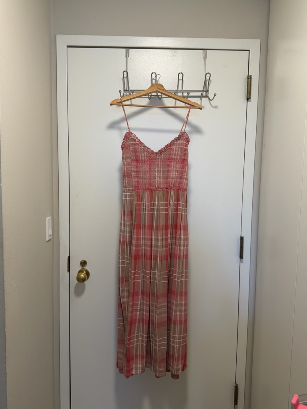 Free People Maxi Dress NWT plaid size LARGE long dress - Picture 6 of 15